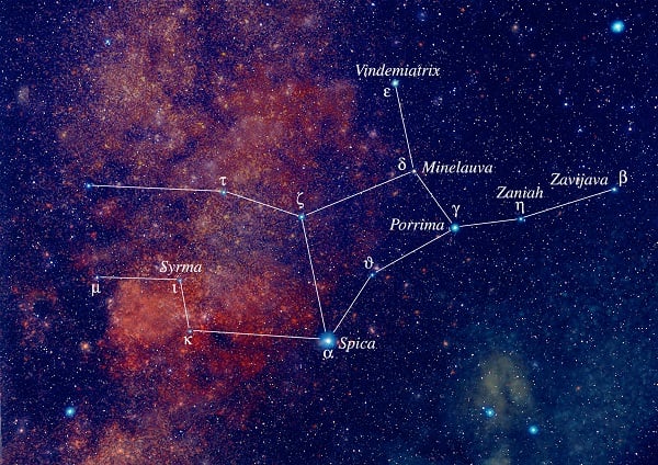 Artist rendition of the constellation Virgo