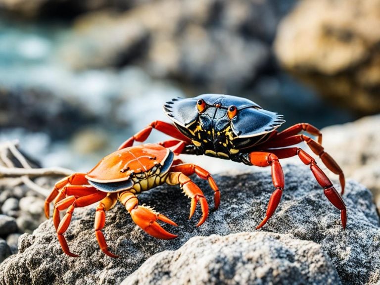 Two crabs on a rock representing the zodiac sign Cancer