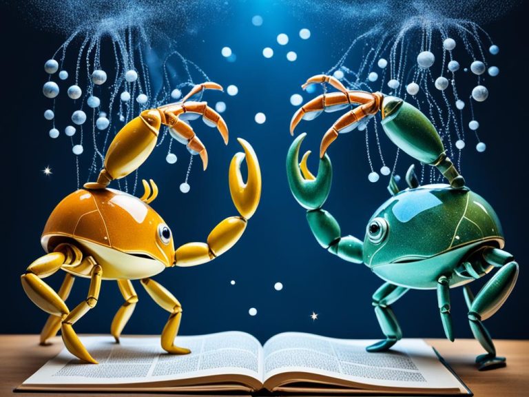 Two crabs representing the zodiac sign Cancer