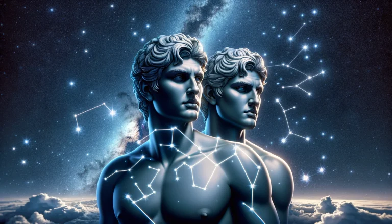 fanciful image of Castor and Pollux the twins of the zodiac Gemini