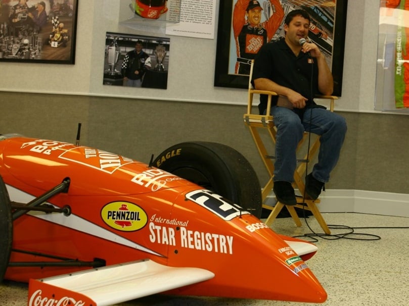 Tony Stewart with his 1999 Indy Car
