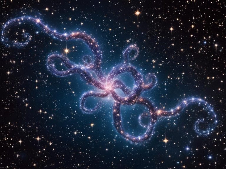 Create an image of the Hydra constellation shining bright against a dark, starry background. Make sure to highlight the unique features of the constellation, such as its serpent-like shape and the clusters of stars that make up its body. Use warm colors to evoke a sense of mystique and wonder, as if viewers are witnessing the secrets of the universe unfold before their eyes. Incorporate elements of stargazing and celestial navigation, such as telescopes or compasses, to add depth and context to the image. Finally, make sure to include a faint glow emanating from one particular star in the constellation, symbolizing the special moment when someone chooses to name that star in honor of a loved one or cherished memory.