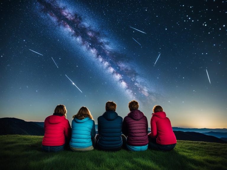 A group of stargazers spread out on a grassy hill, all looking up at the Circinus constellation in the moonless night sky. The stars are shining bright, creating a mesmerizing view of the dark universe above. One of the stargazers uses a telescope to get a closer look at the constellation while others use their binoculars to appreciate it as it is. The whole scene is surrounded by the surrounding nature and sounds of crickets and frogs.