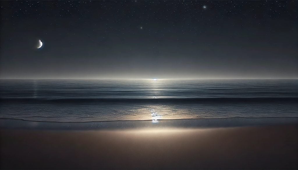 A beautiful Beach on a warm June night. As we look toward the stars we imagine gazing into the future