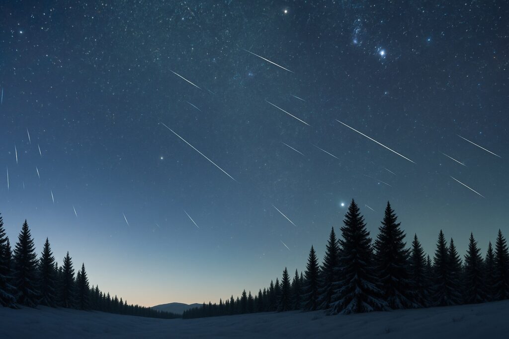 Urids Meteors light up the dark December Sky during the Winter Solstice and the new moon.