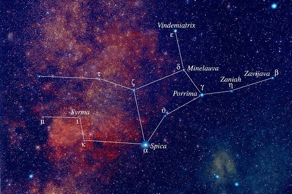 Artist rendition of the constellation Virgo